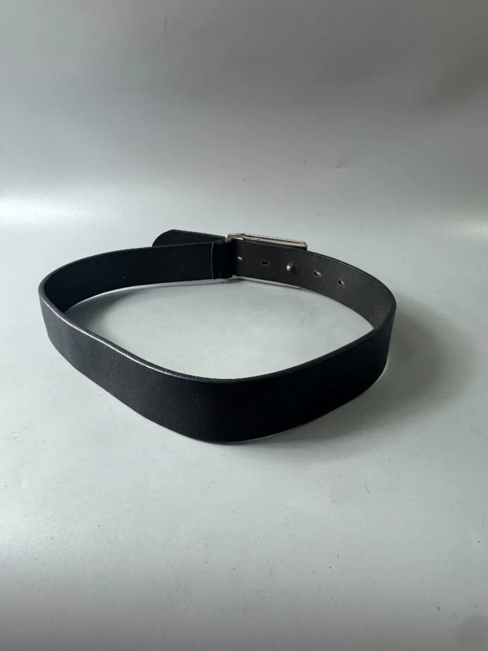 Armani Exchange Black Leather Belt, Size 28